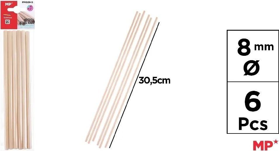 BREWIS Patyczki drewniane kreatywne-okrągłe 6szt