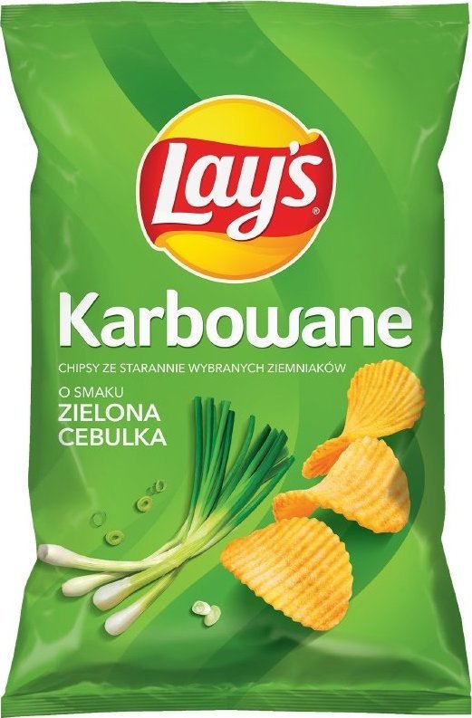 LAYs Lay's Chipsy karbowane o smaku zielonej cebulki 120 g