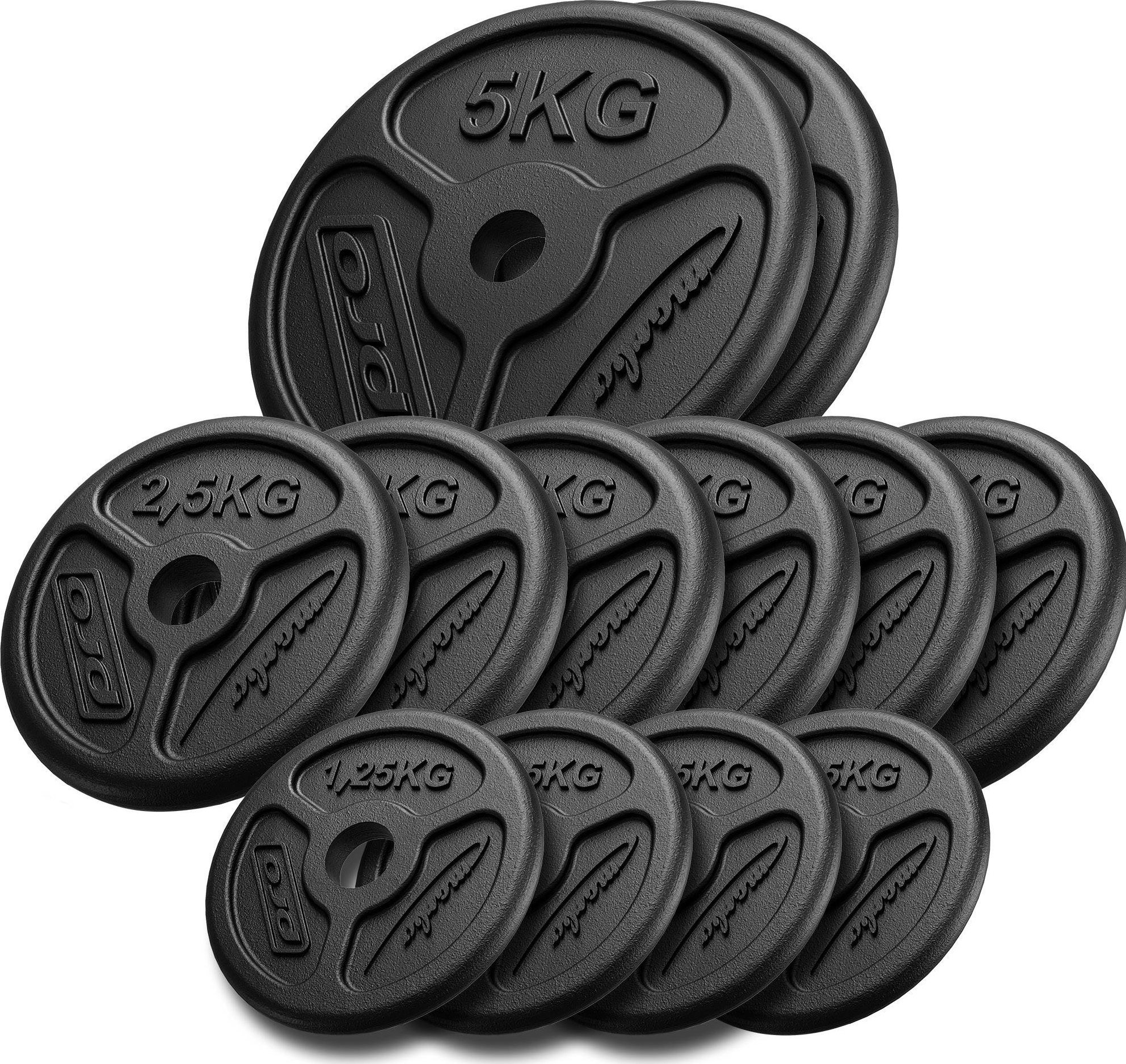 Zestaw obciążeń żeliwnych slim 30 kg / 4 x 1,25 kg, 6 x 2,5 kg, 2 x 5 kg - Marbo Sport