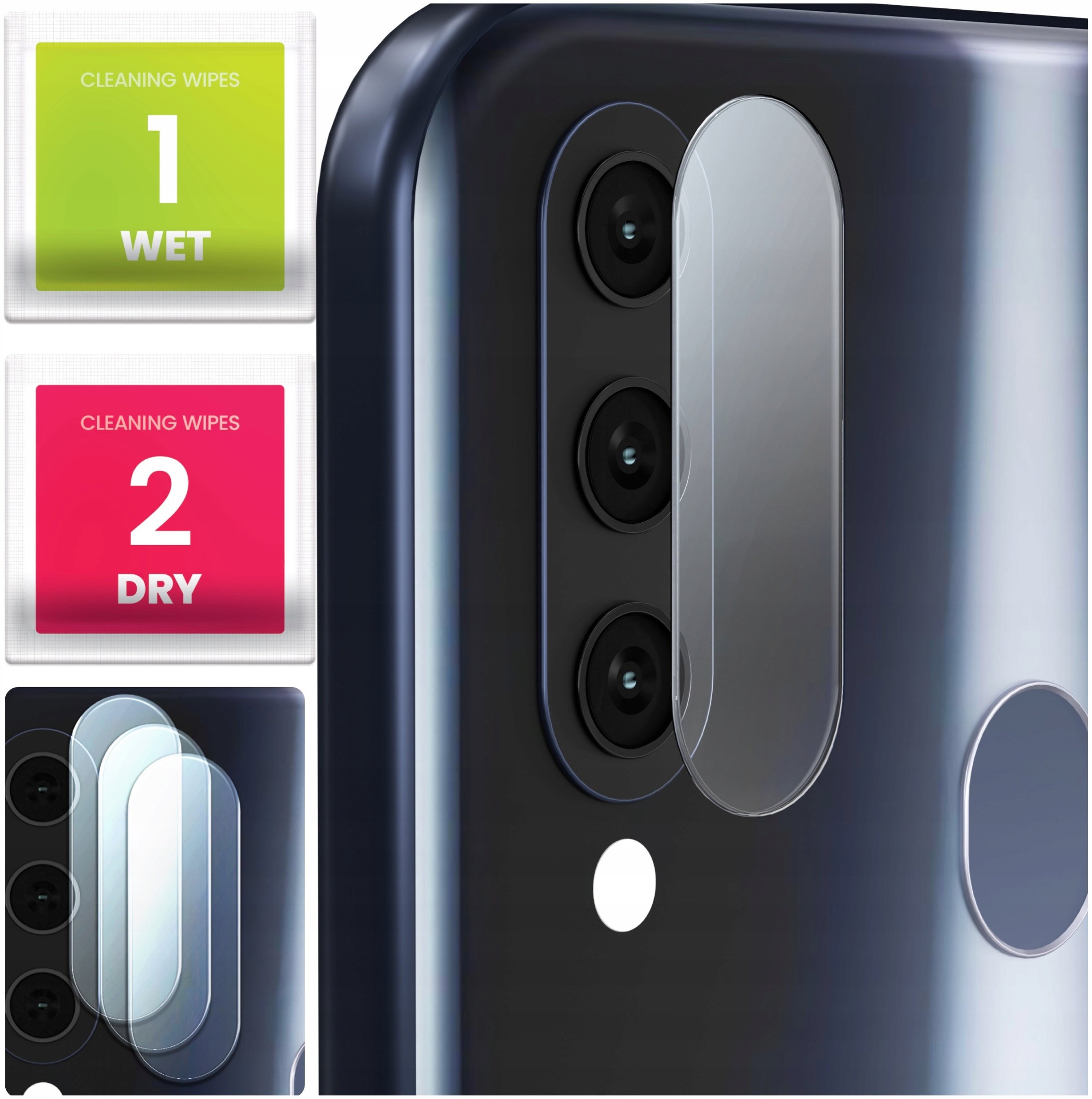 3-PAK Szkło Na Aparat Do Samsung Galaxy A20S (Hartowane, Na Obiektyw, 9H)