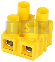 A12-2051 Złączka gwintowa TLZ 4 2-torowa z podkładką zapobiegającą przecinaniu przewodów żółta A12-2051