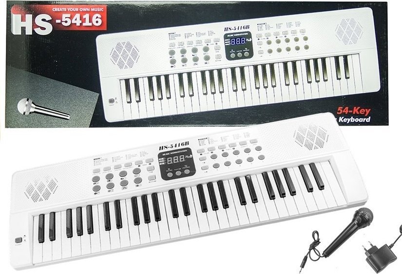 LeanToys Elektryczne pianinko z mikrofonem USB