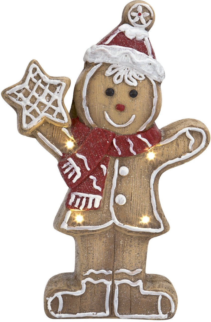 Figurka świąteczna Chłopiec Piernikowy świecąca LED 40 cm
