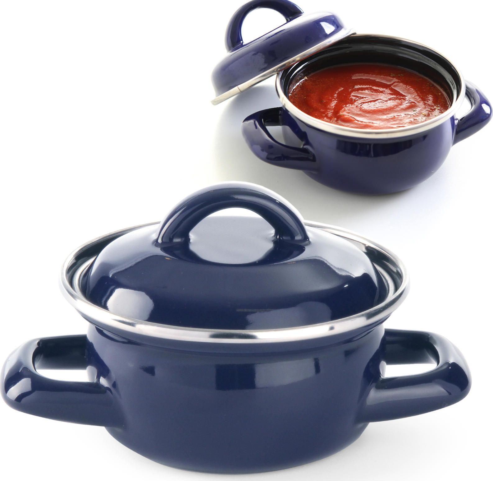 Hendi Garnek do zup i sosów z pokrywką niebieski 0,4 l - Hendi 625804 Garnek do zup i sosów z pokrywką 04 l - Hendi 625804