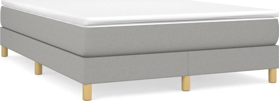 vidaXL vidaXL Łóżko kontynentalne, jasnoszare, obite tkaniną, 140x200 cm