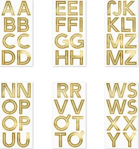 Naklejki Alfabet złoty 4cm 6szt