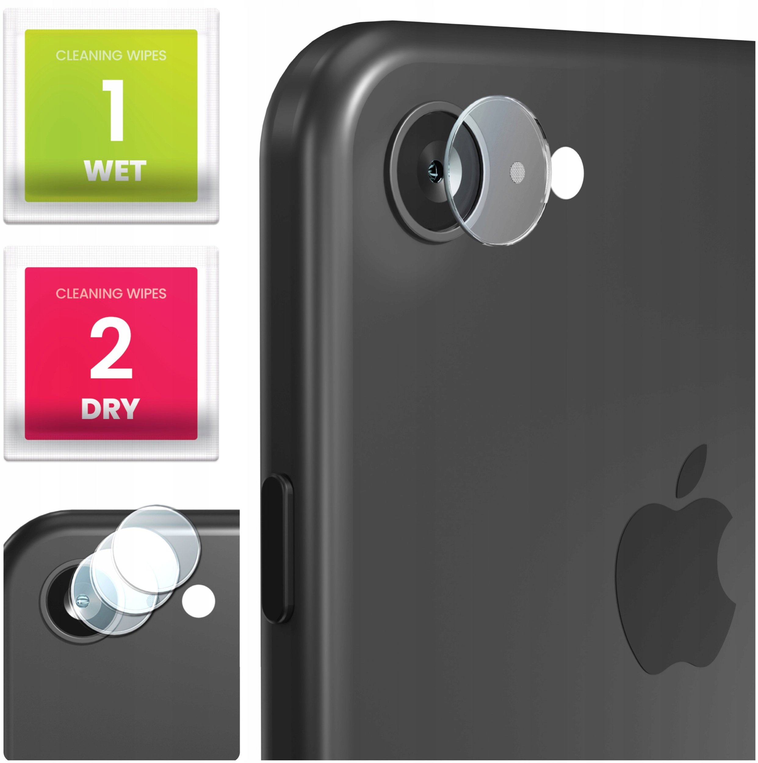 3-PAK Szkło Na Aparat Do iPhone 7 / 8 / SE 2020 (Hartowane, Na Obiektyw)