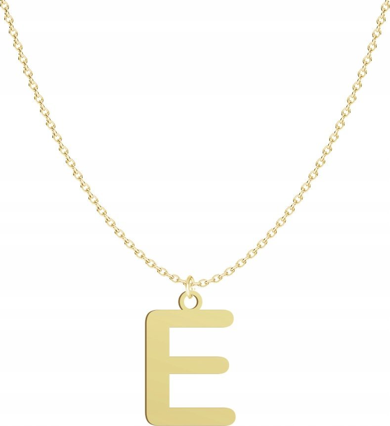 Radziszewska Jewellery Pozłacany naszyjnik litera E - DEDYKACJA GRATIS