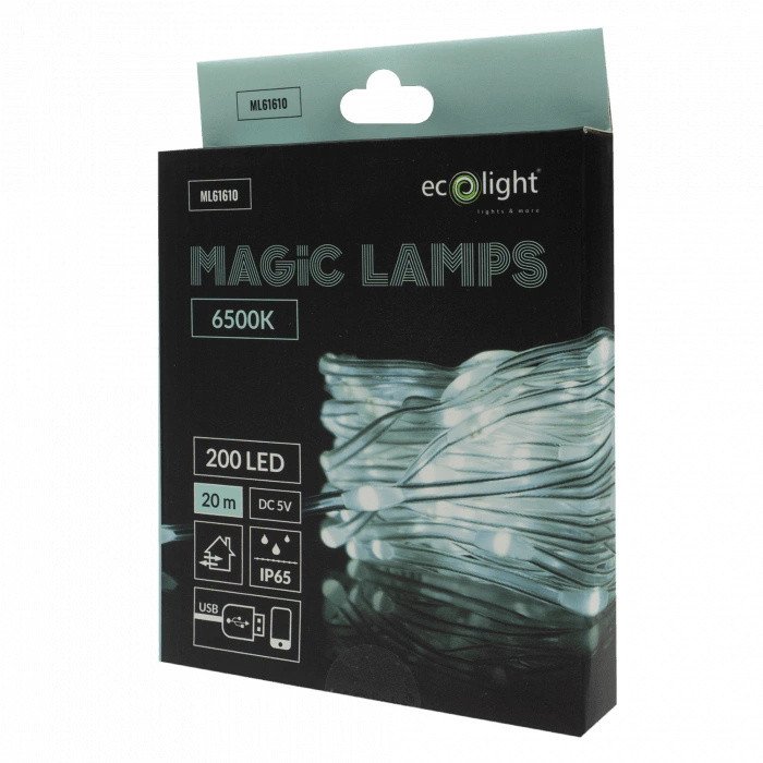 Magiczne lampki 200 led 6500K 20m DC5V