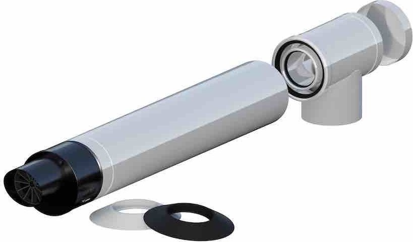 Onnline Zestaw kominowy, przyłączeniowy do kotłów kondensacyjnych ZB-02 przez ścianę, DN 60/100mm ONNLINE, kompatybilny z kotłami Viessmann,De Dietric