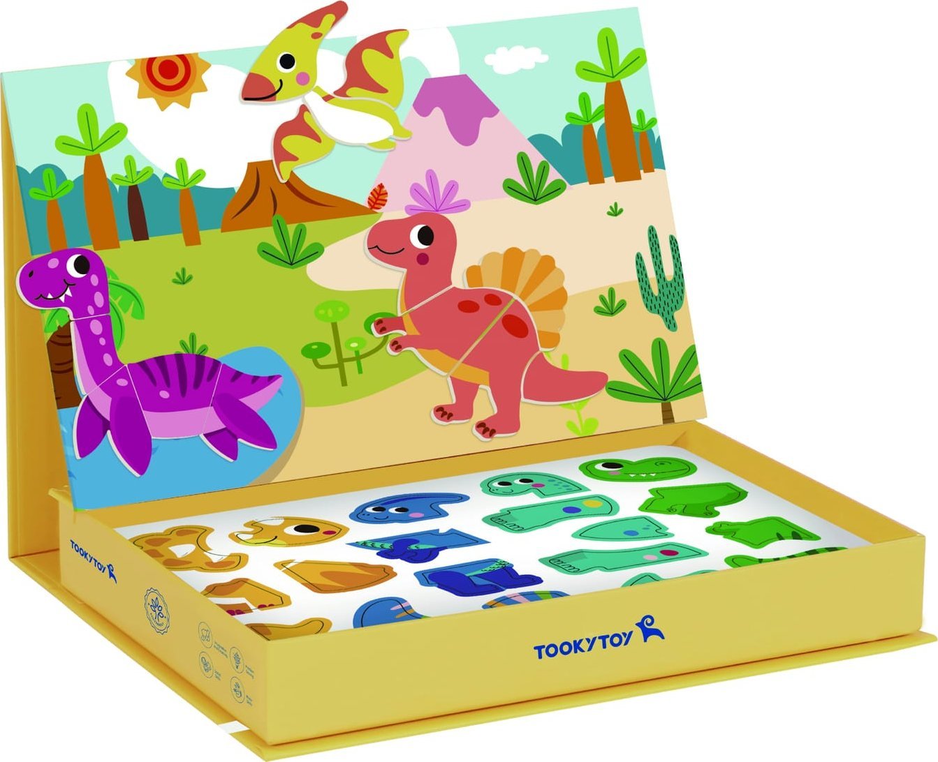 Tooky Toy TOOKY TOY Układanka Magnetyczna Dinozaury Puzzle