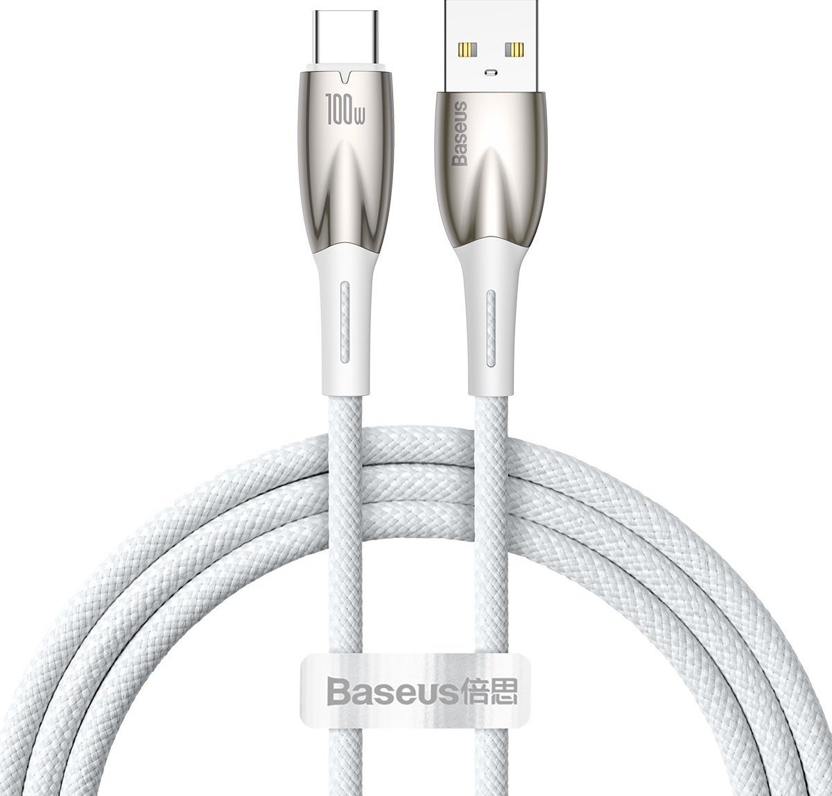 Kabel USB Baseus USB-A - USB-C 1 m Biały (BSU3851)