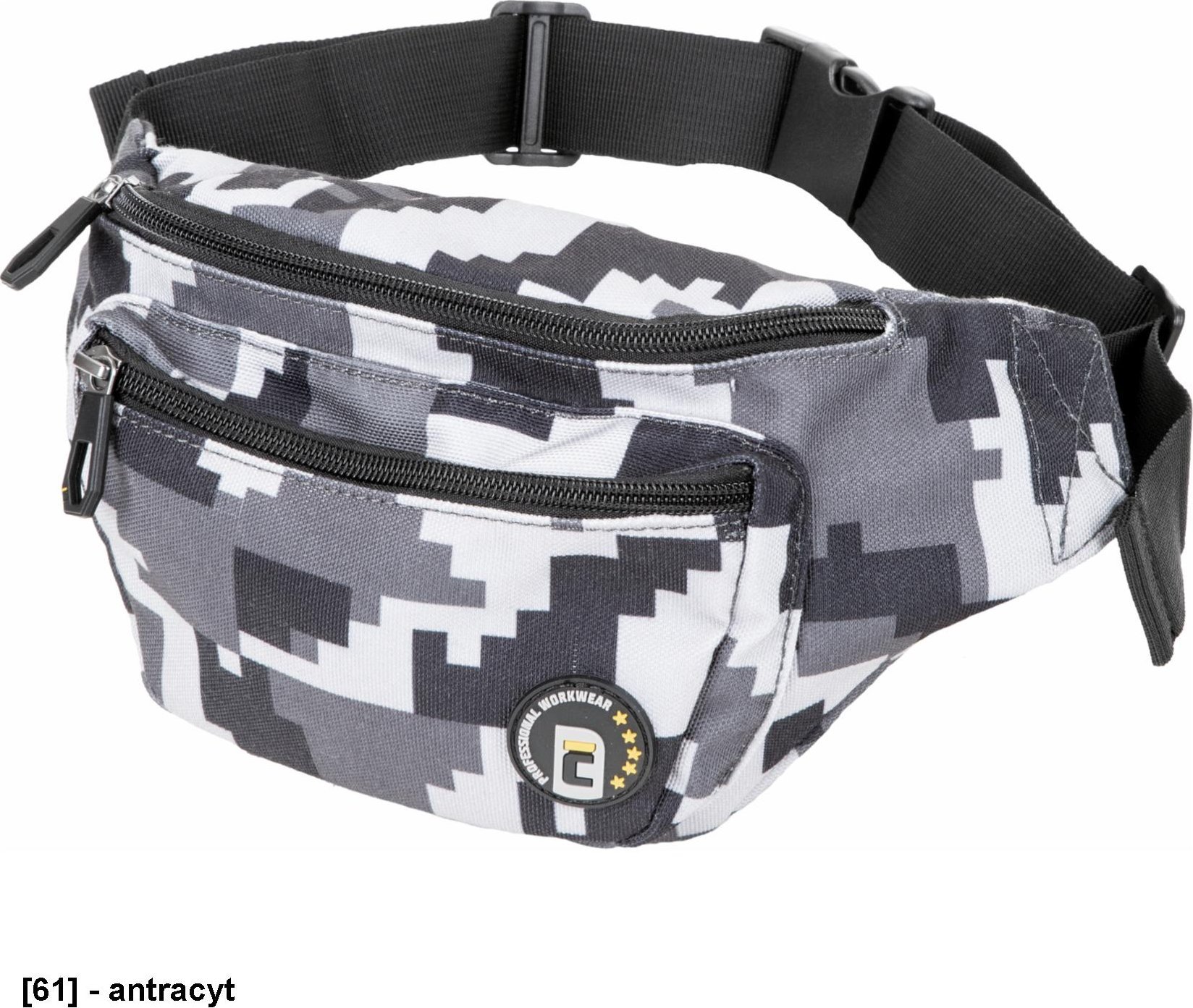 CERVA NEURUM torba-nerka - atrakcyjna torba na talię z trzema przegródkami - antracyt.