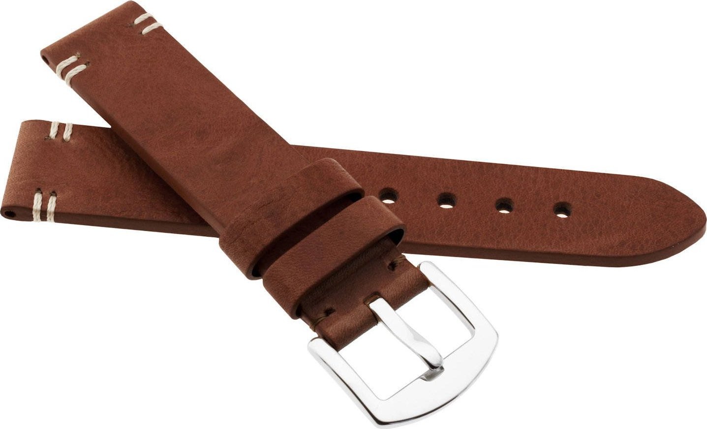 JVD Skórzany pasek do zegarka 24 mm JVD R41802-24 brązowy