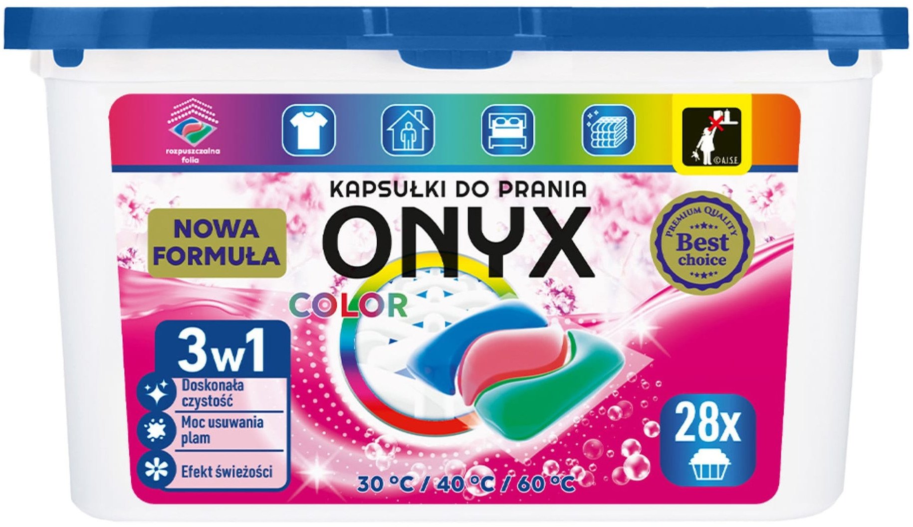 ONYX Color Kapsułki do prania 3w1 (28 prań )