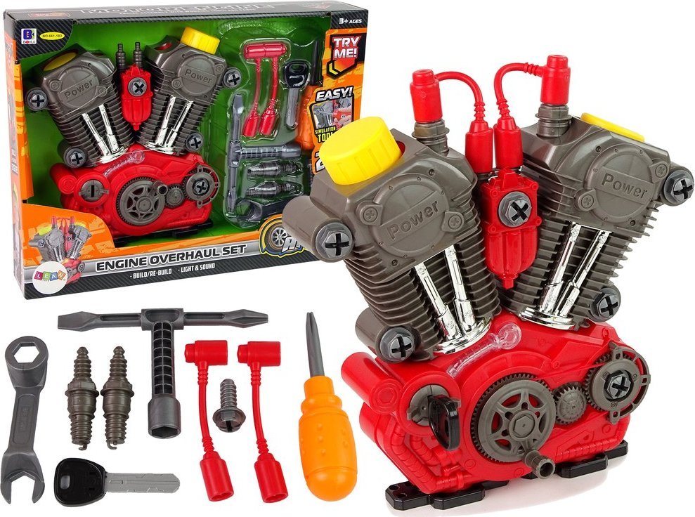 Zestaw Majsterkowicza Silnik Do Rozkręcania Światło Dźwięk LEAN Toys