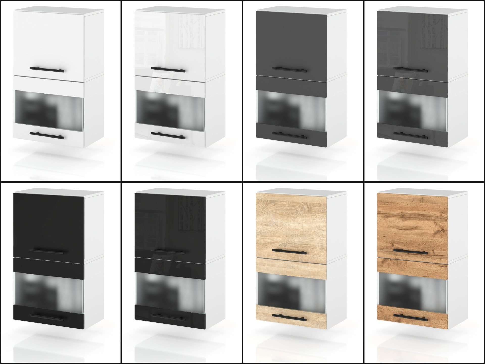 szafka kuchenna wisząca witryna drewniana klapowa 40cm spremium dąb wotan