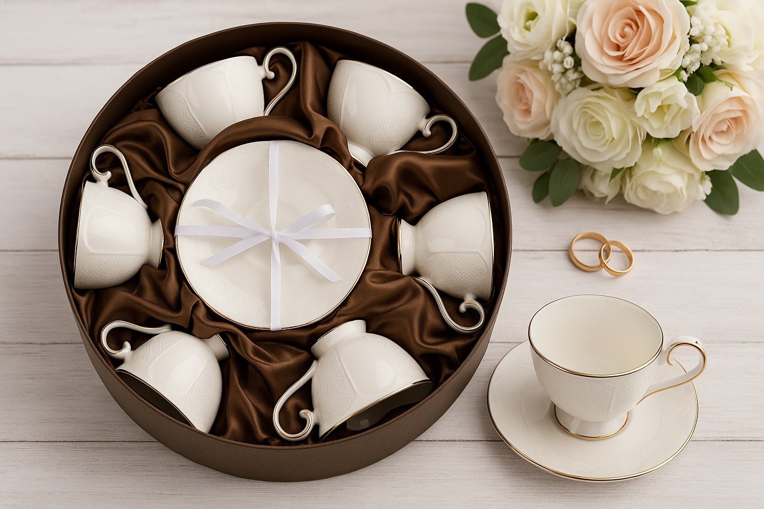 Komplet 6 filiżanek 220 ml + spodki Dubai