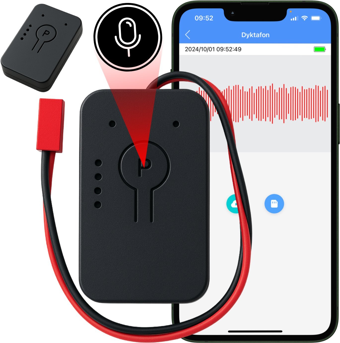 DYKTAFON SZPIEGOWSKI WIFI PODSŁUCH MAŁY MAGNES APLIKACJA ZDALNY PODSŁUCH