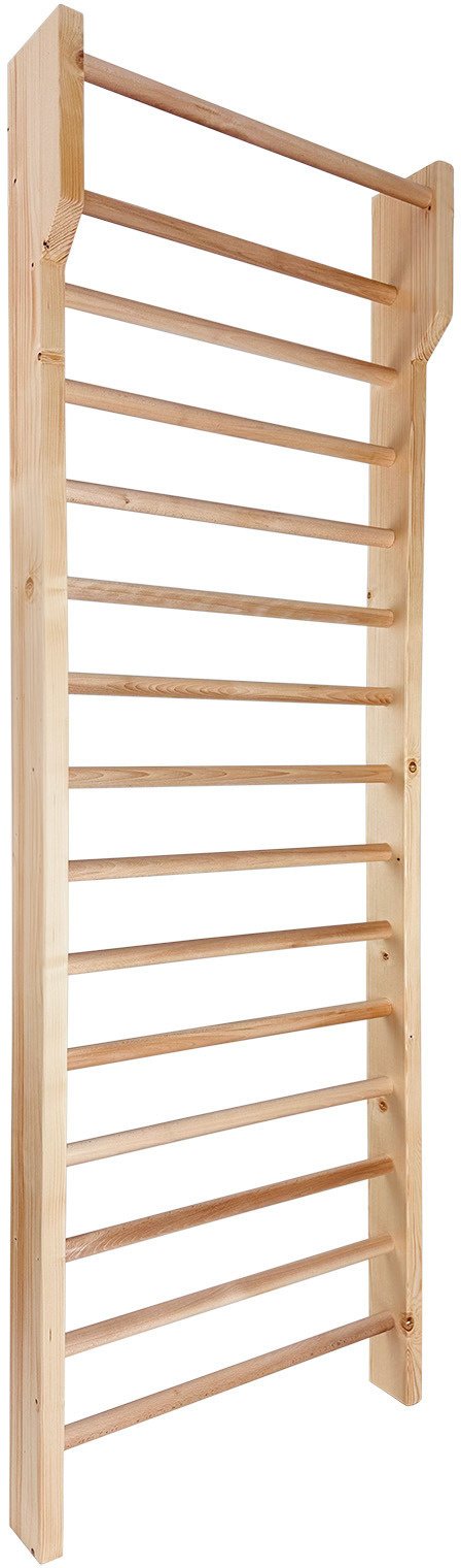 Drabinka gimnastyczna drewniana z drążkiem UNDERFIT 250 x 90 cm