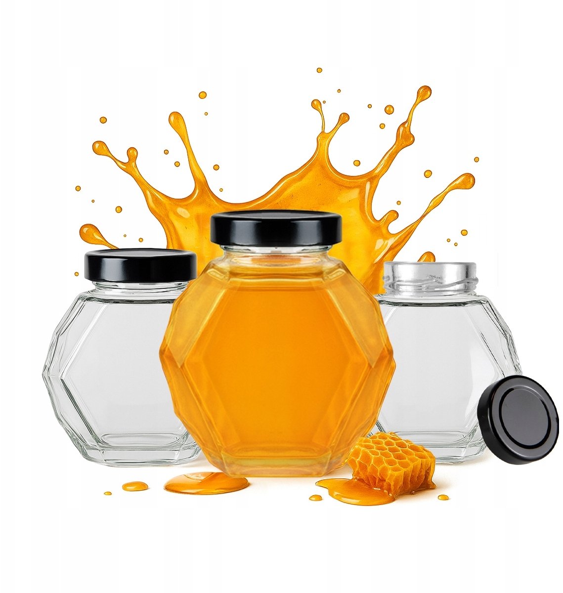 5x Słoik Szklany GUCIO 200ml na Miód Konfitury Prezent Ślub Butelki Szklane