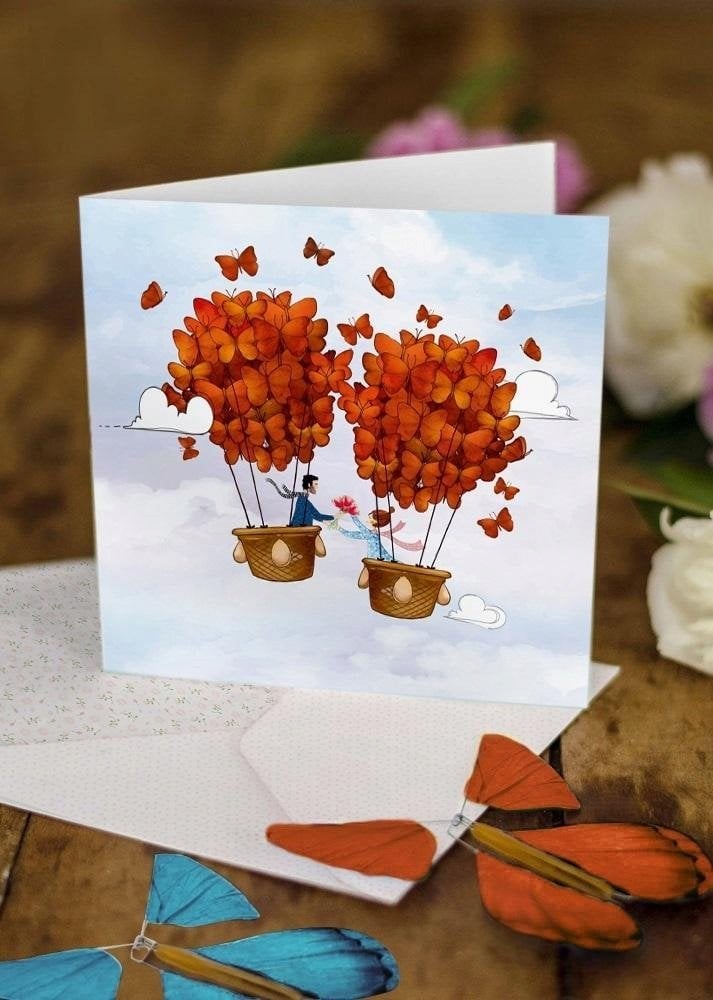 Teka Karnet duży z 2 motylkami ¦lub Para Młoda balony