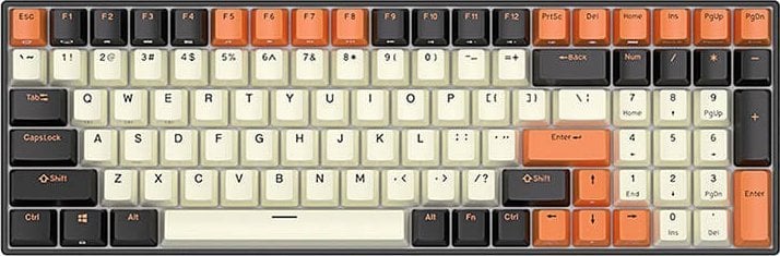 Klawiatura Royal Kludge Klawiatura mechaniczna Royal Kludge RK100 RGB, brown switch (czarno-pomarańczowa)