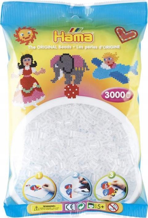 Hama Beads Hama Beads 201-19, Transparent, Round bead, 3000 pc(s)
