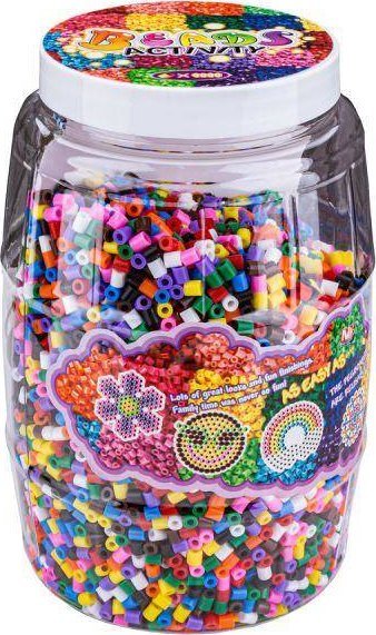 Prasowanka, Koraliki Do Prasowania, Zestaw 9000 Elementów W Butelce, Słoik + 3 Podkładki, Szablony MISIU, LALKA, PAJACYK