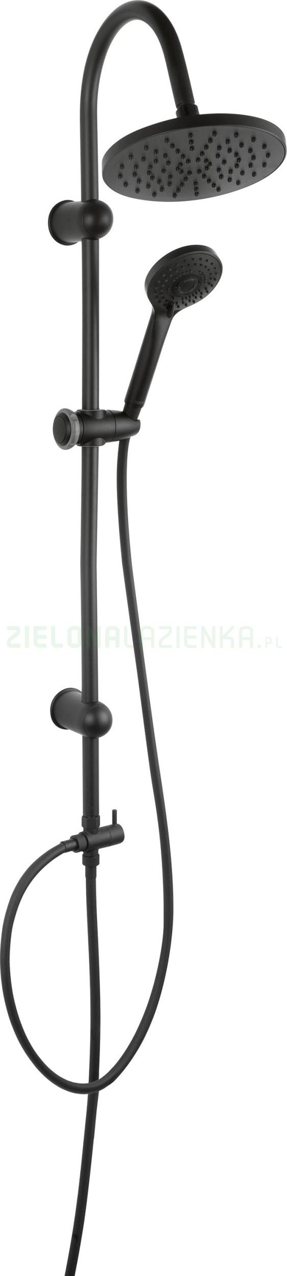 Zestaw prysznicowy Ferro Rondo z deszczownicą czarny
