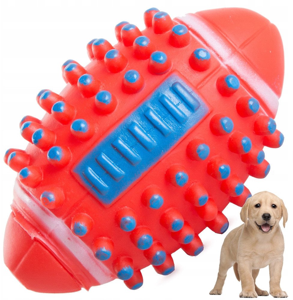 PIŁKA GRYZAK PSA Piszcząca RUGBY na SPACER DOMU