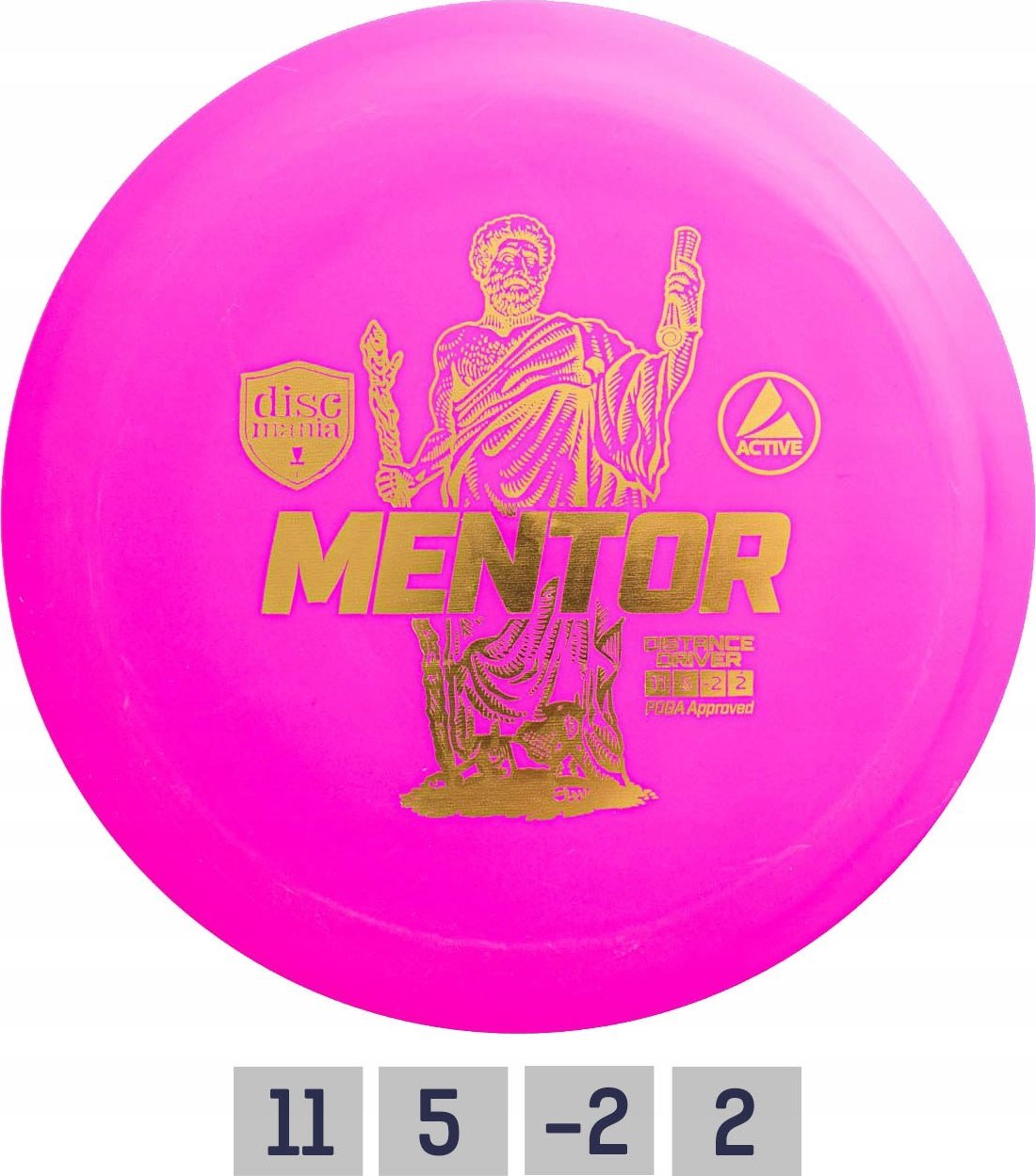 Discmania Discgolf DISCMANIA Distance Driver MENTOR Acrtive 11/5/-2/2 Pink