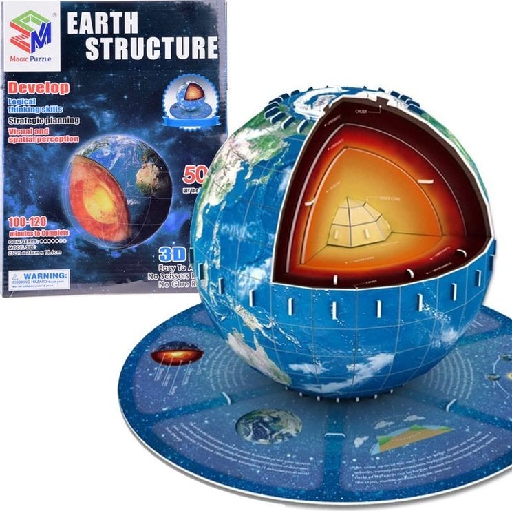 Jokomisiada Puzzle 3D Planeta Ziemia 50 elementów struktura Ziemia ZA5348