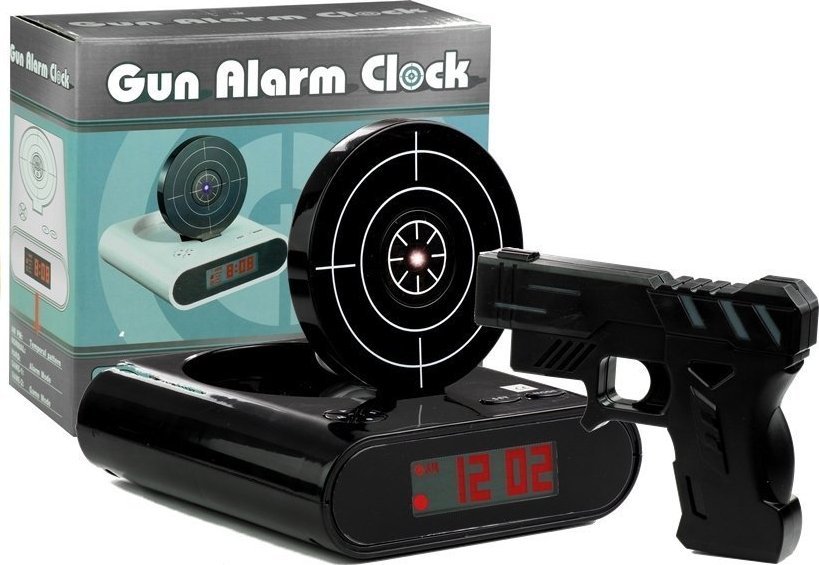 LeanToys Pistolet Laserowy z Tarczą Budzik Zegarek Czarny