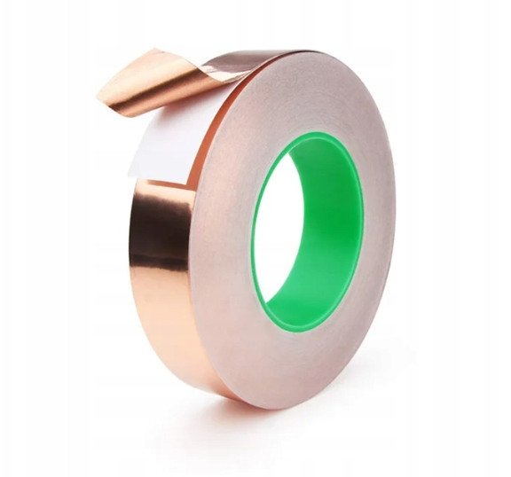 Taśma z FOLII MIEDZIANEJ Samoprzylepna do EKRANOWANIA NA ŚLIMAKI 20mm x 20m