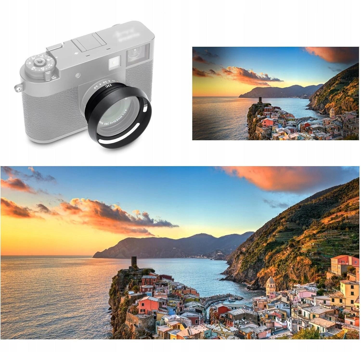 Osłona Przeciwsłoneczna Pierścień Adapter Na Filtry 37mm Do Fujifilm X Half / Lh-jxhalf Black