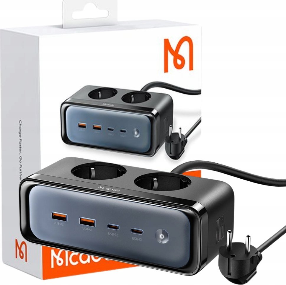 Ładowarka Mcdodo ŁADOWARKA SIECIOWA LISTWA ZASILAJĄCA GAN 2XUSB 2XUSB-C 2XAC 70W