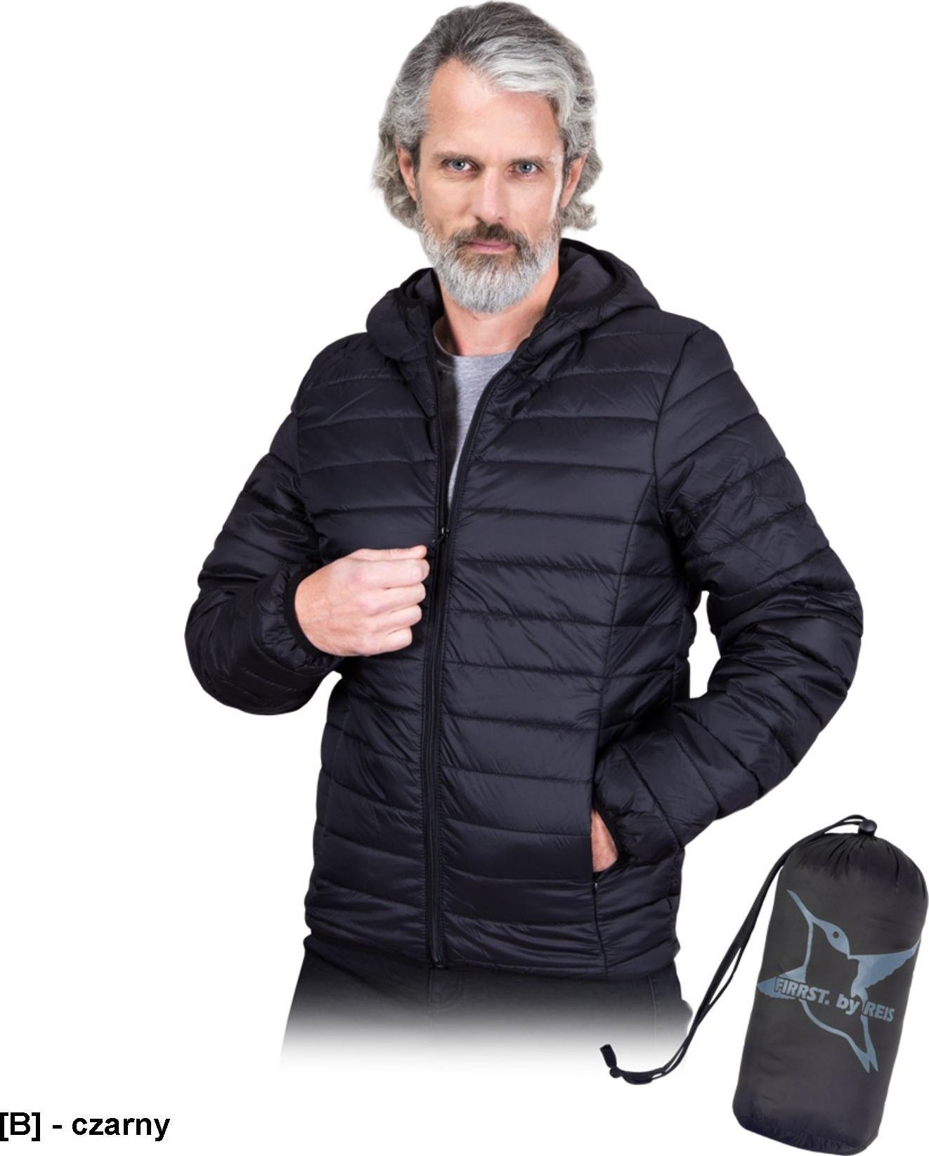 R.E.I.S. DART-M-J - męska kurtka ocieplana, kaptur stały, 100 % nylon 120 g/m2, podszewka 100% poliester 110 g/m2 L