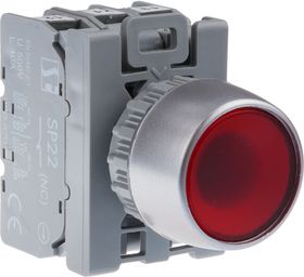 Spamel Przycisk sterowniczy 22mm czerwony 1Z 1R z samopowrotem z podświetleniem (SP22-KLC-11-230-BA9S)