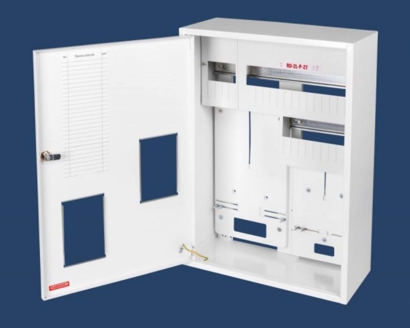 Karwasz Rozdzielnica uniwersalna, miejsce na 1 licznik 3F i 1 3F oraz 27 zabezpieczeń typu s. (RU-2L-P-27)