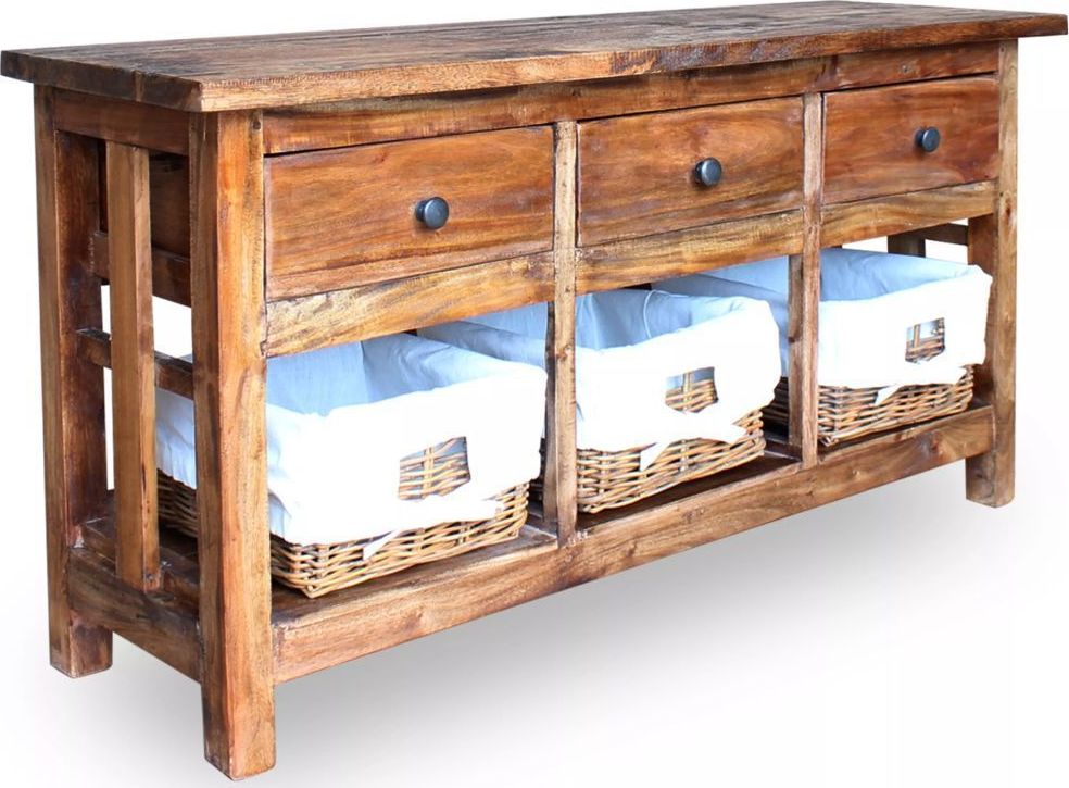 vidaXL Kredens, lite drewno z odzysku, 100x30x50 cm
