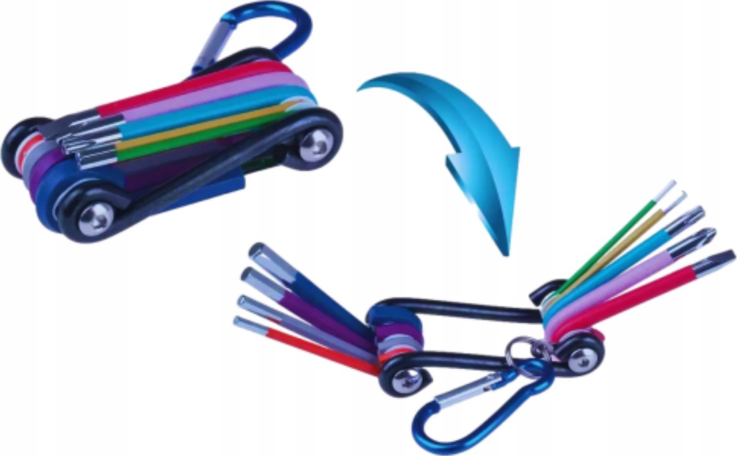 Dedra Multitool rowerowy zestaw 9szt, CRV, kolor, karabińczyk