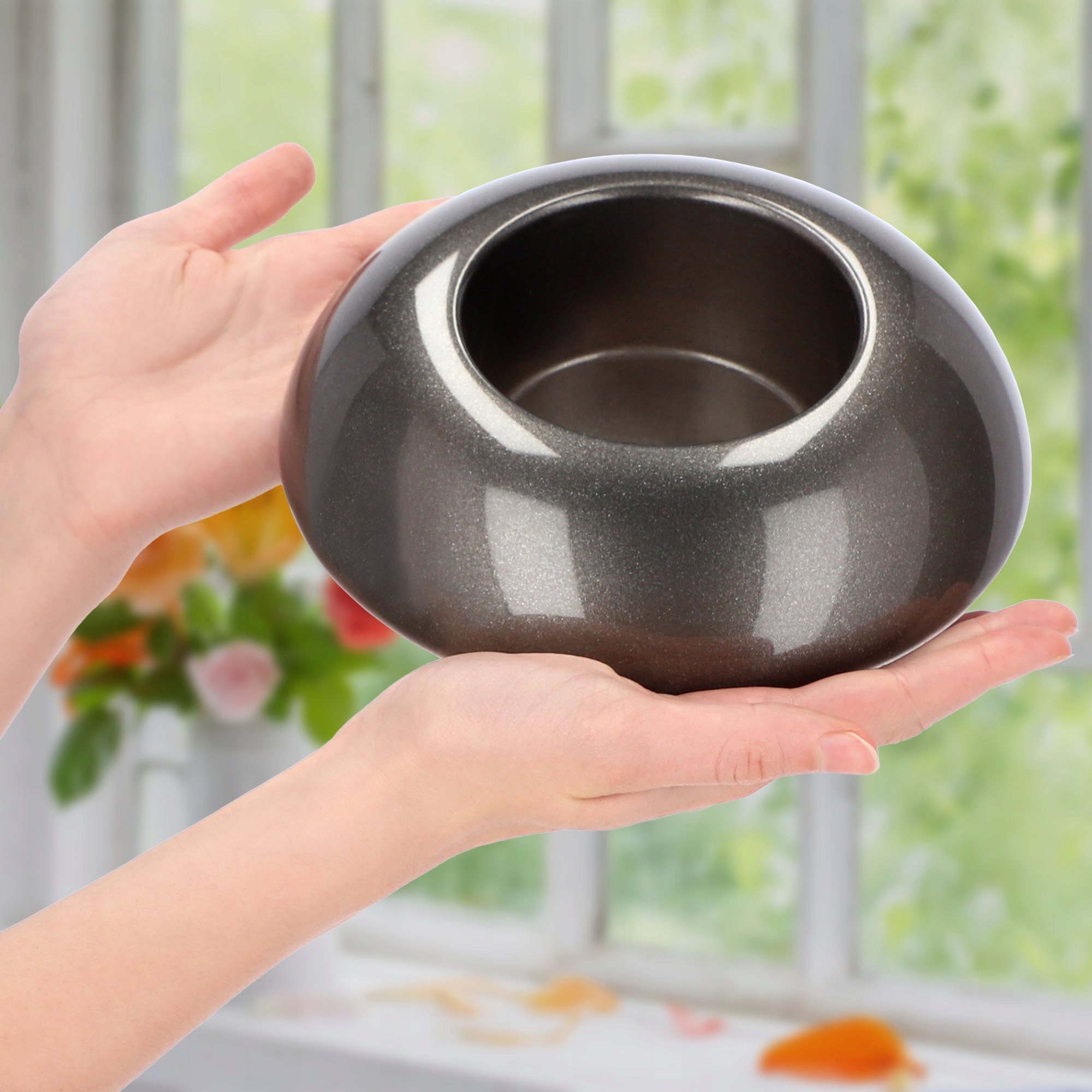 Kadax Doniczka Osłonka Ikebana Kompozycja Grafit 9,5 cm