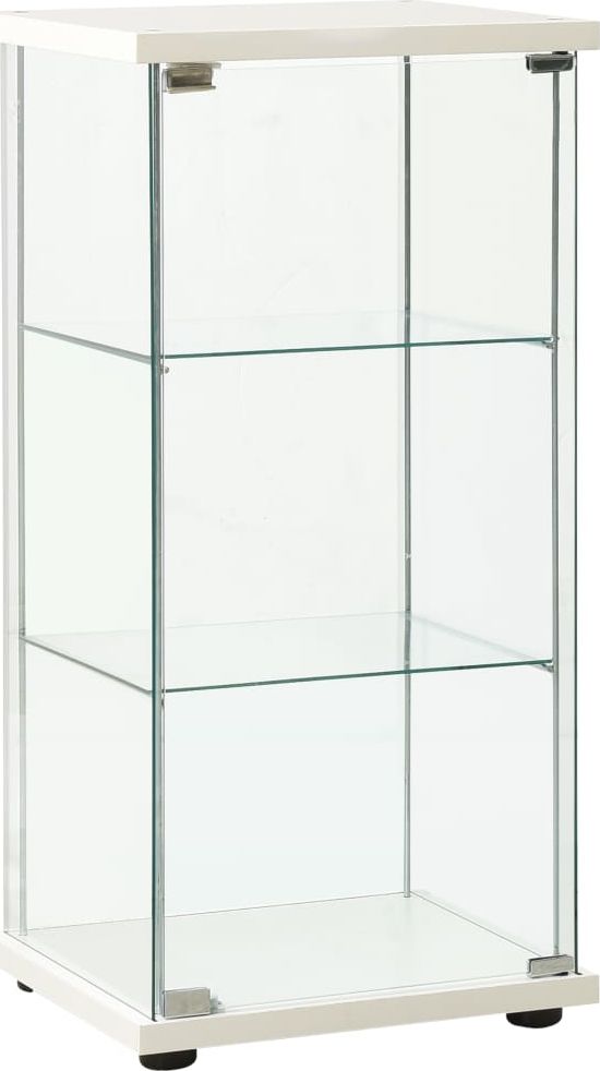 vidaXL Szafka ze szkła hartowanego, biała