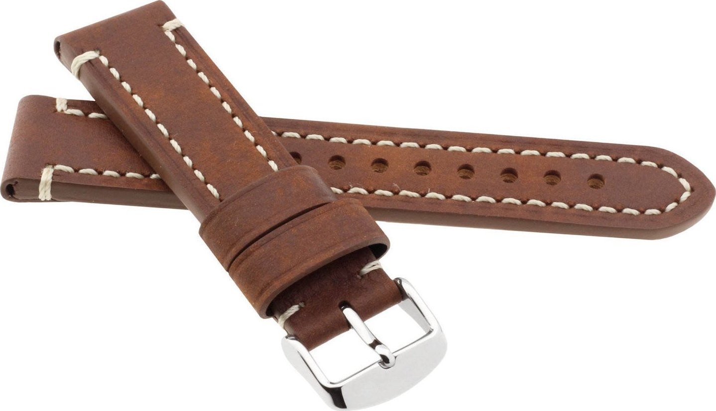 JVD Skórzany pasek do zegarka 20 mm JVD R42003-20 brązowy