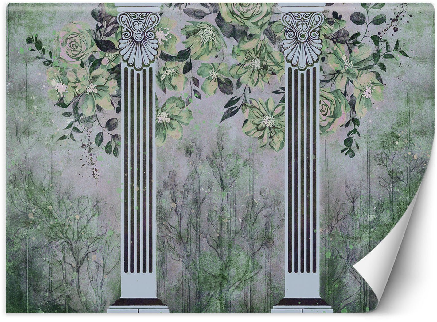 Feeby Fototapeta Starożytne kolumny i kwiaty 250x175 medium