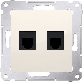 Kontakt-Simon Gniazdo telefoniczne podwójne RJ12 kremowy (DT2.01/41)