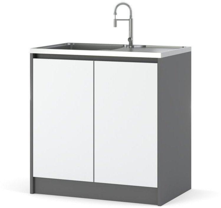 Szafka Kuchenna Stojąca Dolna Pod Zlewozmywak Bella 80cm Szary Biały Mat