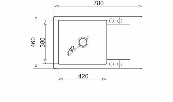 Pyramis Zlew. KORFU (78x46) 1B 1D, beż piaskowy + bateria Bello