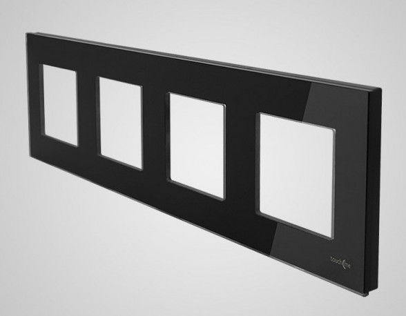 Touchme Ramka poczwórna szklana czarna (TM718B)